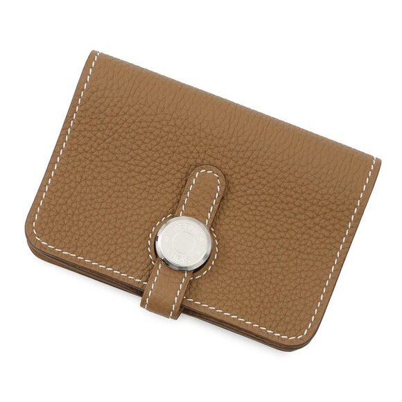 HERMES Dogon Card Case Togo Leather Gold - Picture 1 of 8